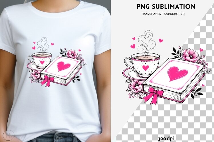 Book besties png design for T-shirts example image 1