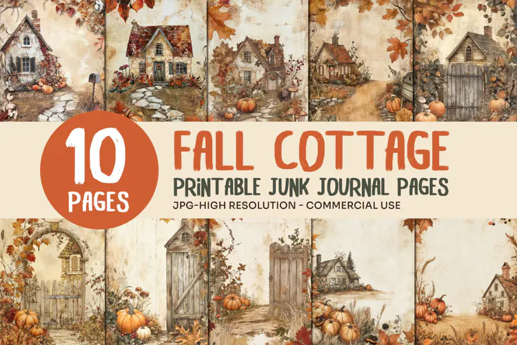 Autumn Cottage Junk Journal Pages