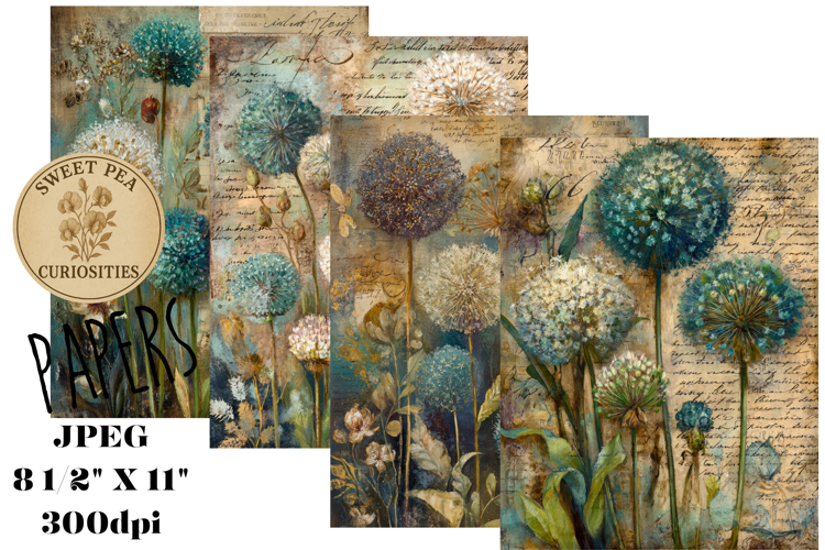 Shabby Chic, Flowers, Grunge, Papers, Junk Journal