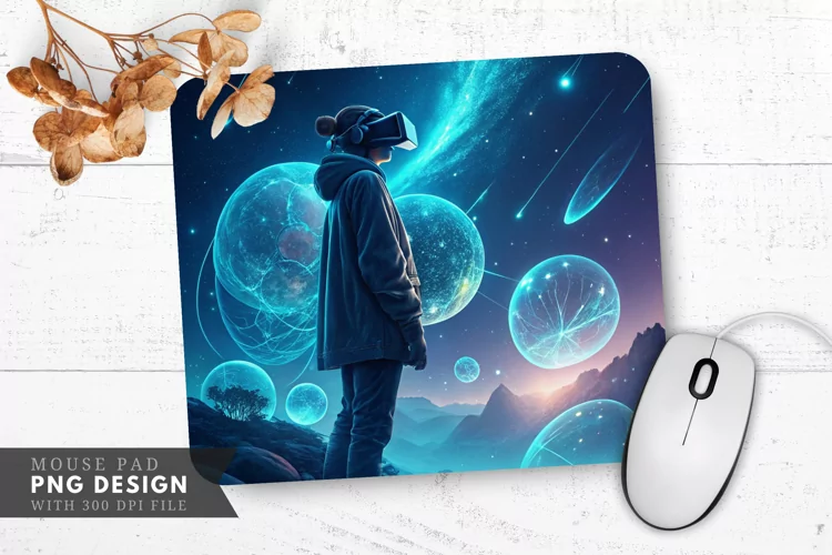 Cosmic VR Experience Mouse Pad PNG Design