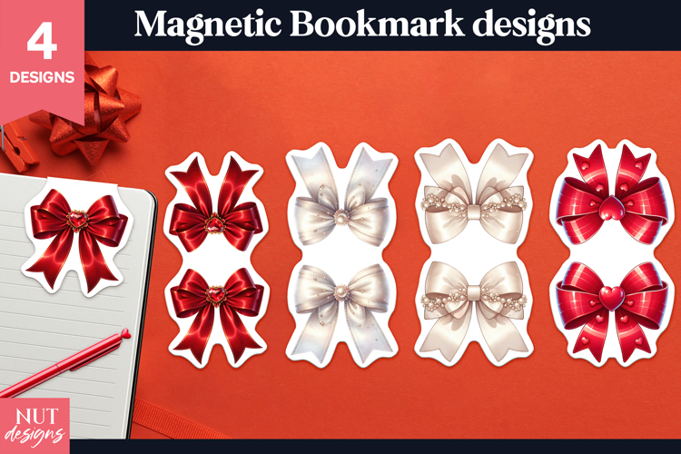 Valentine Magnetic Bookmark Elegant Bow Magnetic Bookmarks