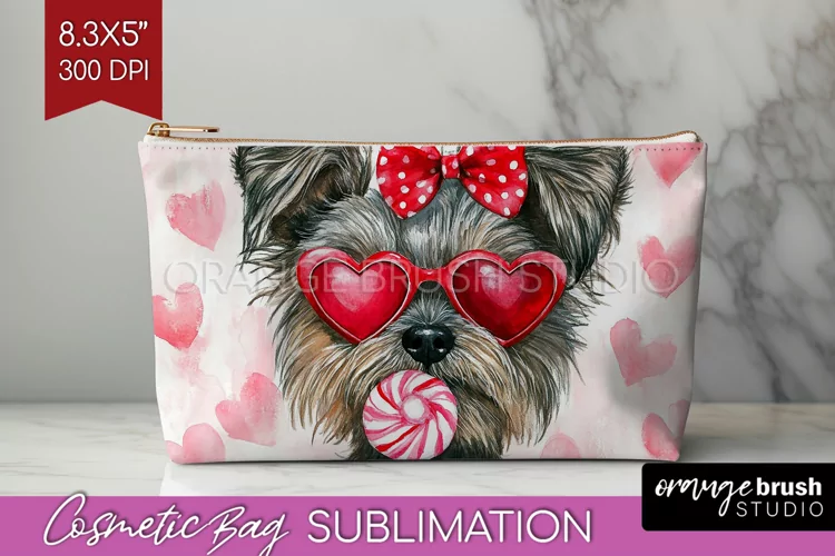 Cairn Terrier Valentine Cosmetic Bag Valentines Day Makeup
