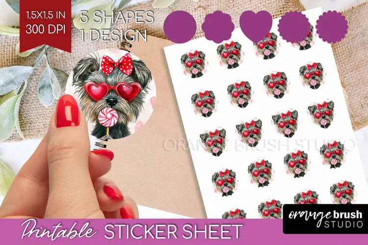 Cairn Terrier Valentine Round Sticker Valentines Day Sticker