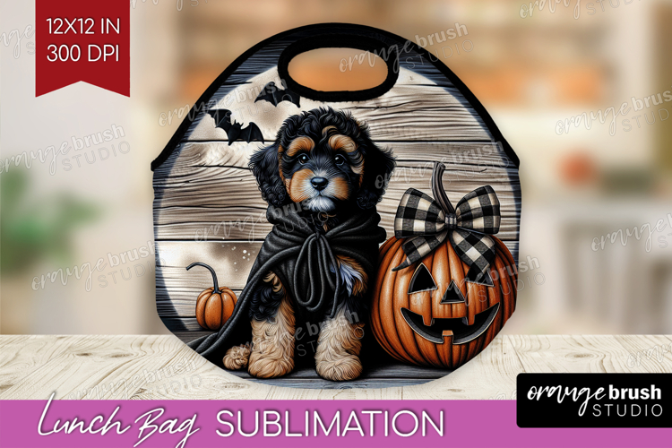 Cavapoo Dog Lunch Bag Halloween Lunch Bug PNG Sublimation