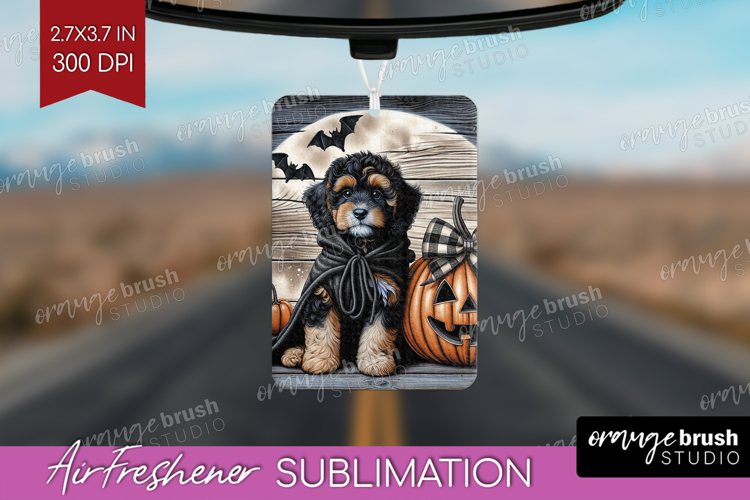 Cavapoo Dog Air Freshener PNG Halloween PNG Sublimation