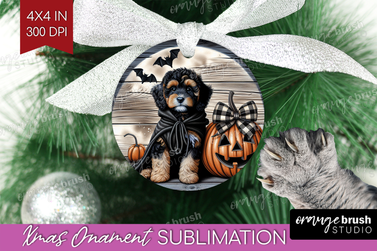 Cavapoo Dog Ornament PNG Halloween PNG Sublimation example image 1