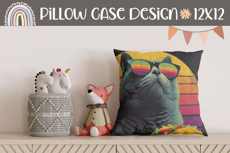 Funny Cat Pillow Case Design, Funny Pillow PNG