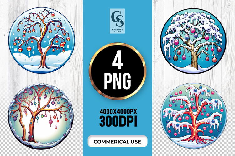 Magic Snow Trees clipart sublimation png