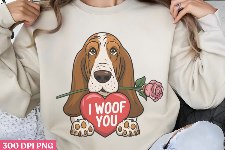 I Woof You PNG, Valentine Dog Sublimation PNG