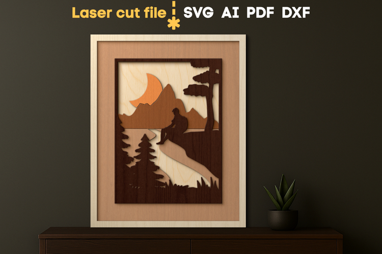 Camping Wall Art SVG laser cut files for Glowforge