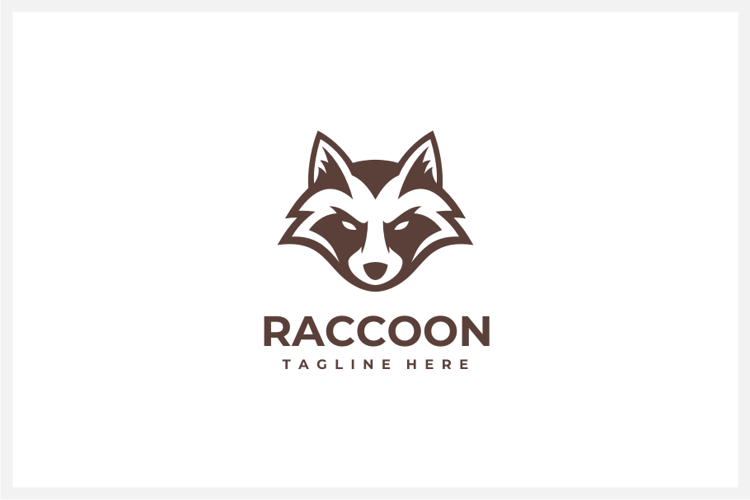 Raccoon Head Logo Design Vector Illustration