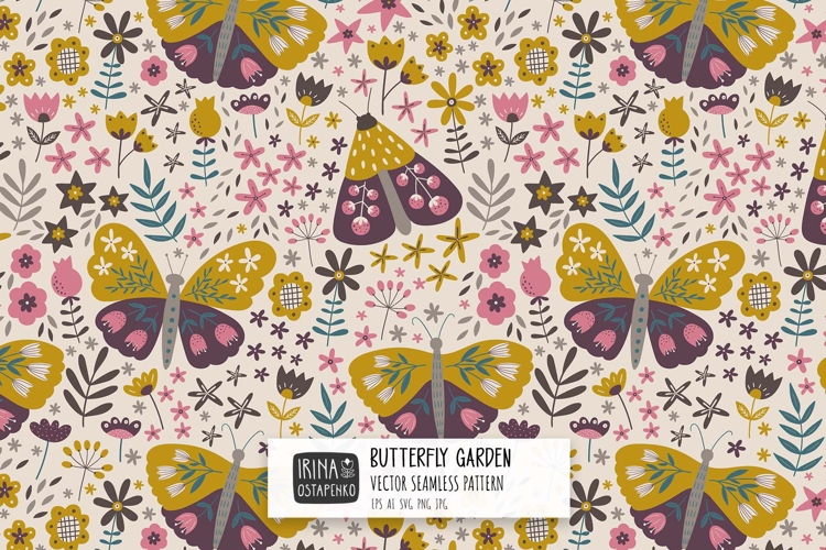 Butterfly Floral Seamless Pattern