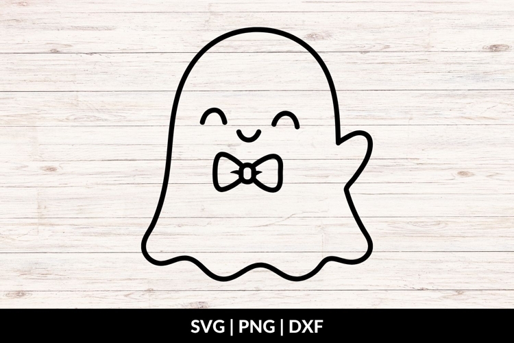 Cute Ghost with Bowtie SVG, Halloween Ghost SVG