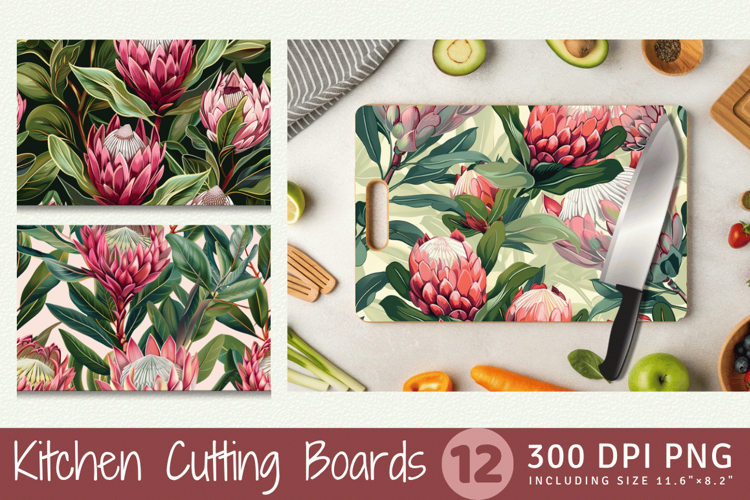 Protea Flowers Cutting Boards sublimation Designs