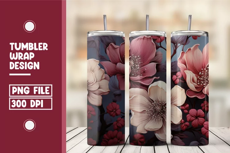 Flower Tumbler Wrap Design