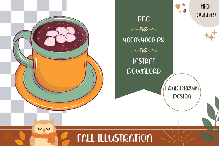 Hand Drawn Fall Illustration, Hot Chocolate PNG
