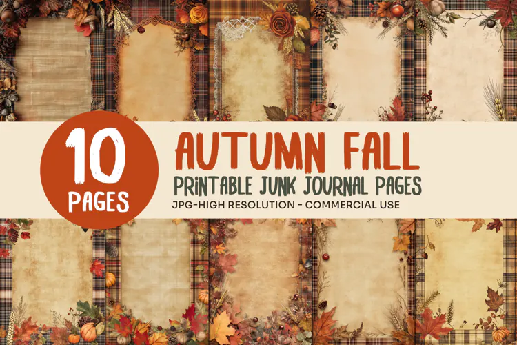 Vintage Autumn Junk Journal Pages