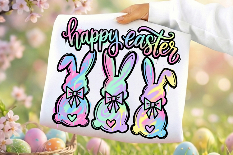 Brushstroke Easter Bunny PNG, Happy Easter PNG, Easter Bunny