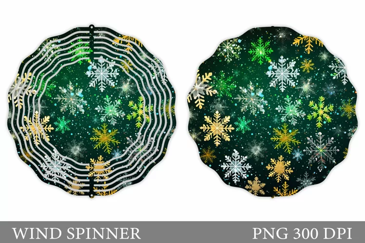 Snowflakes Wind Spinner. Shimmer Snowflakes Spinner Design