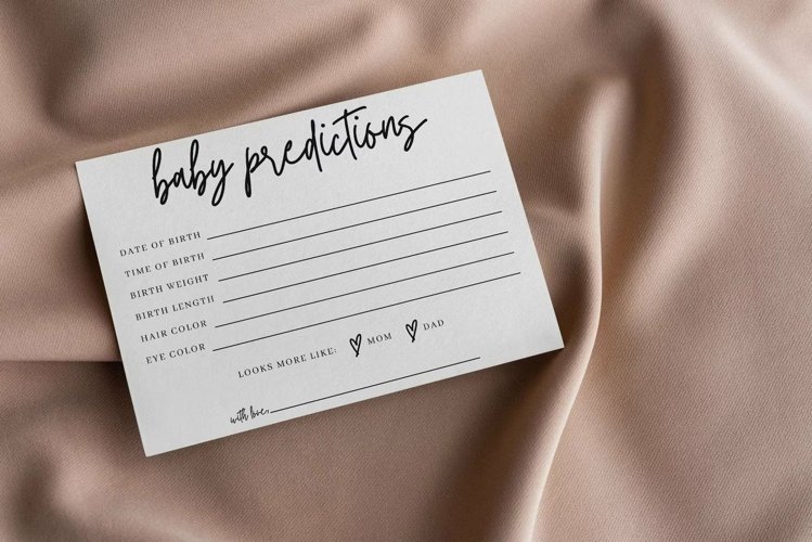 Minimalist Baby Predictions Card Template (3111527)