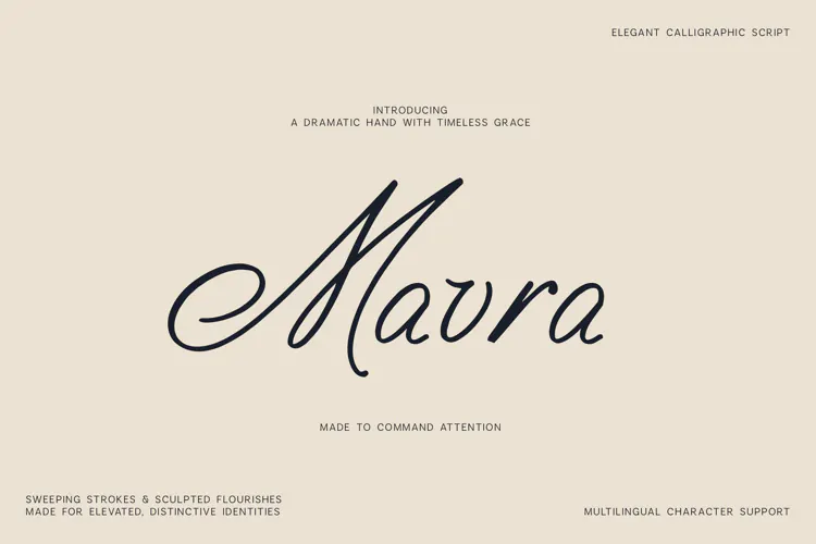Mavra Elegant Calligraphic Script Font