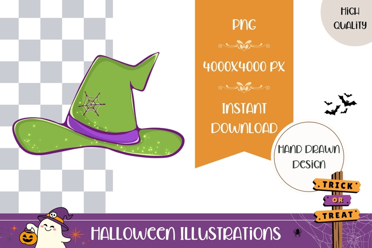 Hand Drawn Halloween Witch Hat Illustration, Halloween PNG