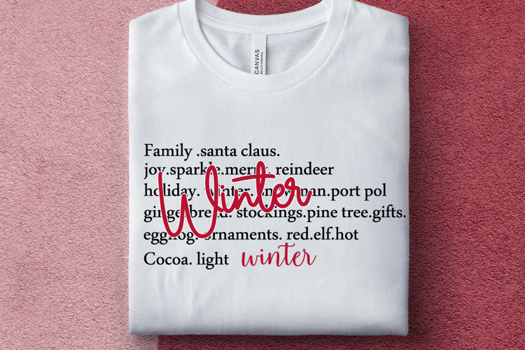 Winter Words SVG, Merry Christmas SVG, Christmas Sweater