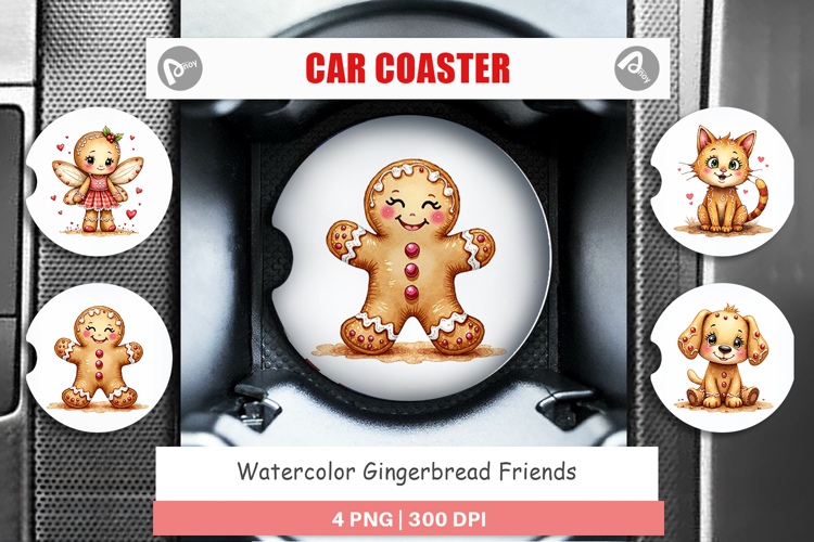 Gingerbread Friends Car Coaster