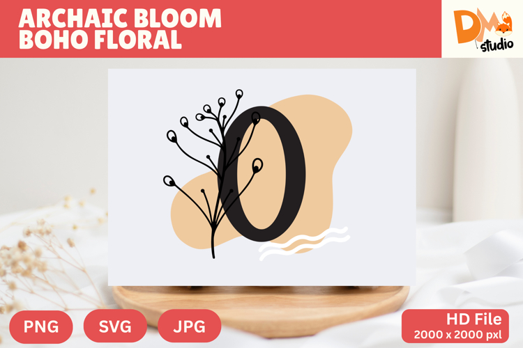 Archaic Bloom Boho Floral Monogram
