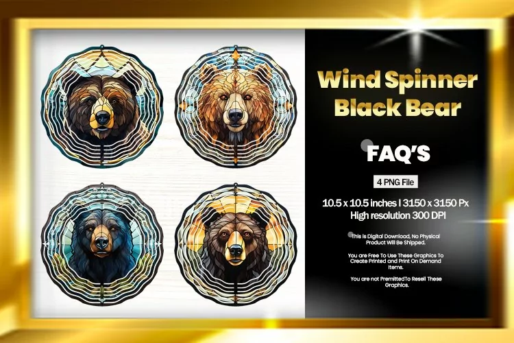 Black Bear Wind Spinner Sublimation - 04 Variations