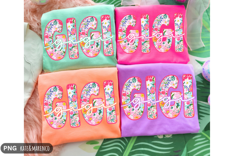 Gigi PNG | Preppy Gigi PNG | Spring Summer Floral Gigi PNG