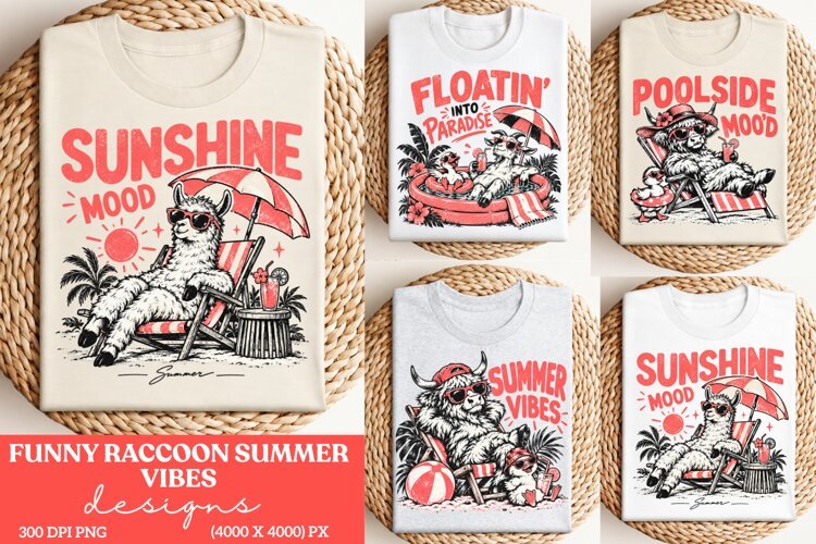: Sunshine Mood Llama Summer PNG, Funny Poolside Llama Vacat example image 1