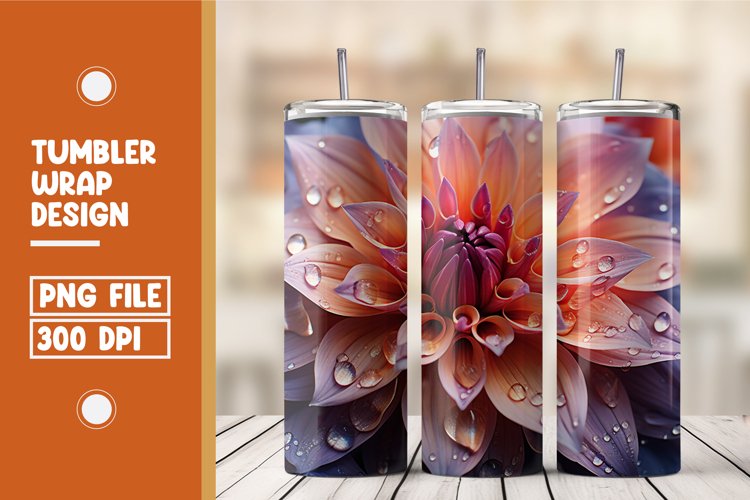 3d flower pattern tumbler wrap sublimation