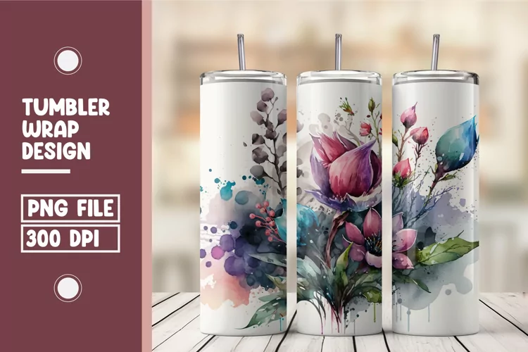 Spring floral tumbler wrap sublimation