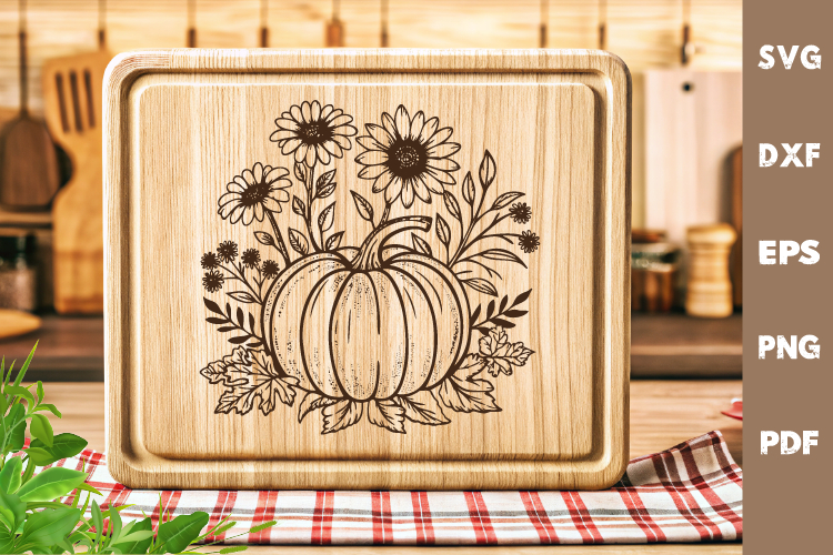Pumpkin SVG, Fall, Cutting board, Laser cut, Cricut svg