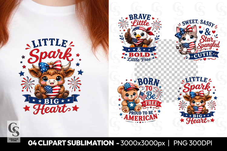 Little Spark Big Heart Patriotic PNG