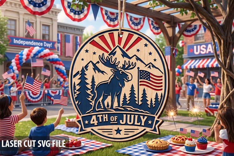 4th Of July laser cut SVG - Laser Cut Design