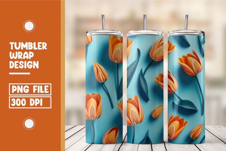 3d flower pattern tumbler wrap sublimation