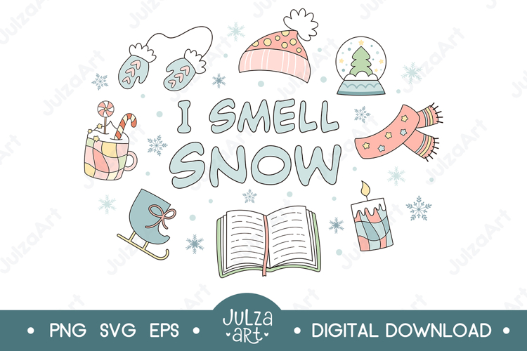 I Smell Snow Png, Cozy Retro Winter Season Svg, Stars Hollow