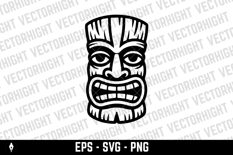 Traditional polynesian tiki idol. Illustration of tribal tik