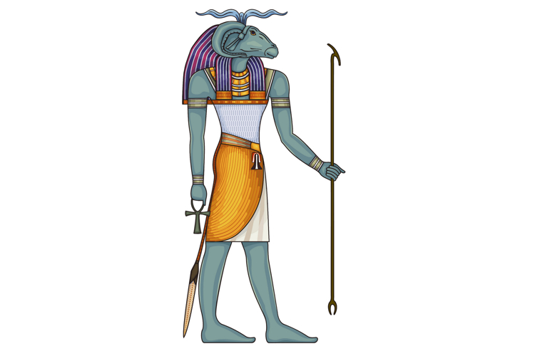 Khnum.Egyptian ancient symbol. Culture.Design element.