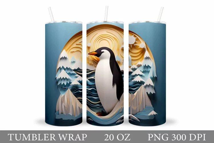 Penguin Tumbler Sublimation. 3D Penguin Tumbler Design
