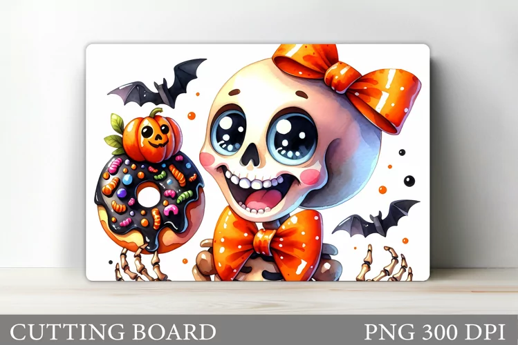 Cute Skeleton Cutting Board. Cute Halloween Cutting Board