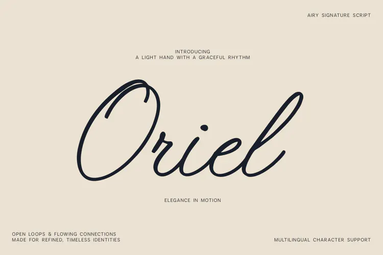 Oriel Airy Signature Script Font