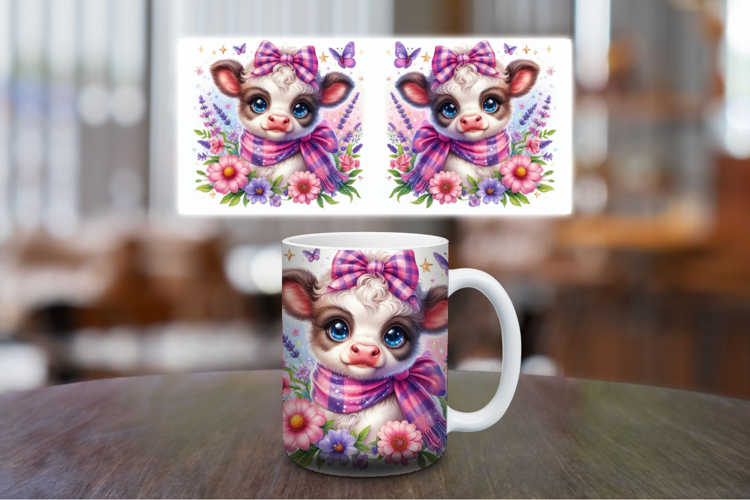 Mug Wrap Sublimation - baby cow