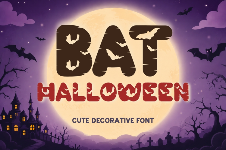 Bat Halloween - Cute Decorative Halloween Font