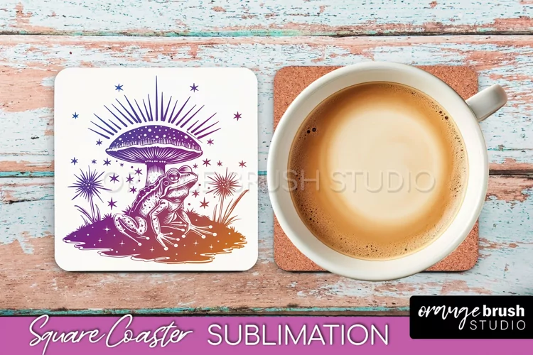 Boho Mystical Square Coaster PNG - Celestial Sublimation