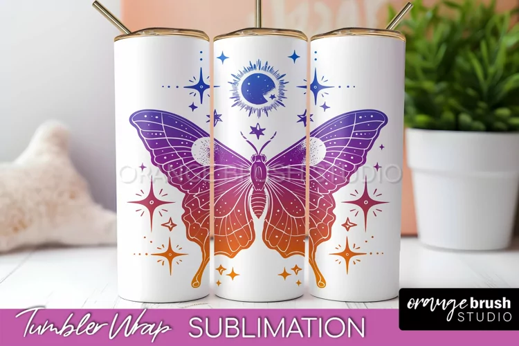 Celestial Tumbler Wrap, Boho Sublimation, Mystical Tumbler