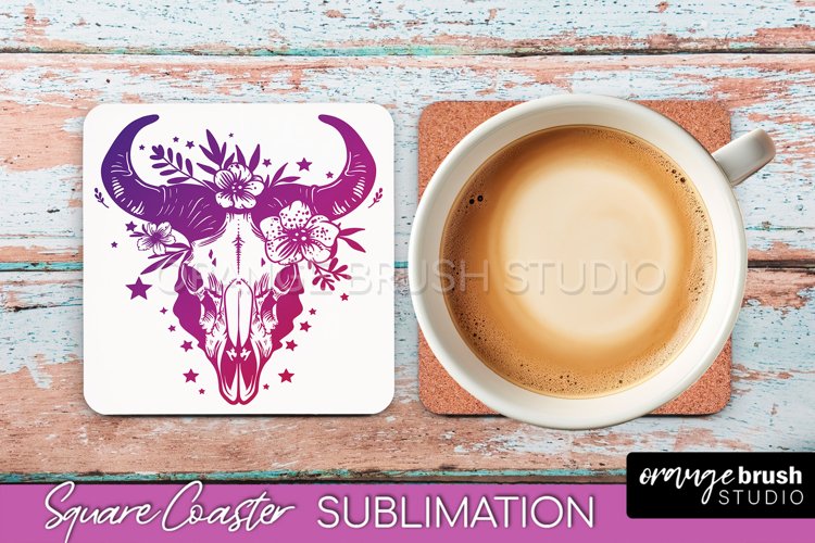Boho Mystical Square Coaster PNG - Celestial Sublimation example image 1