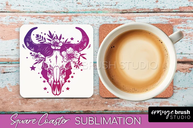 Boho Mystical Square Coaster PNG - Celestial Sublimation